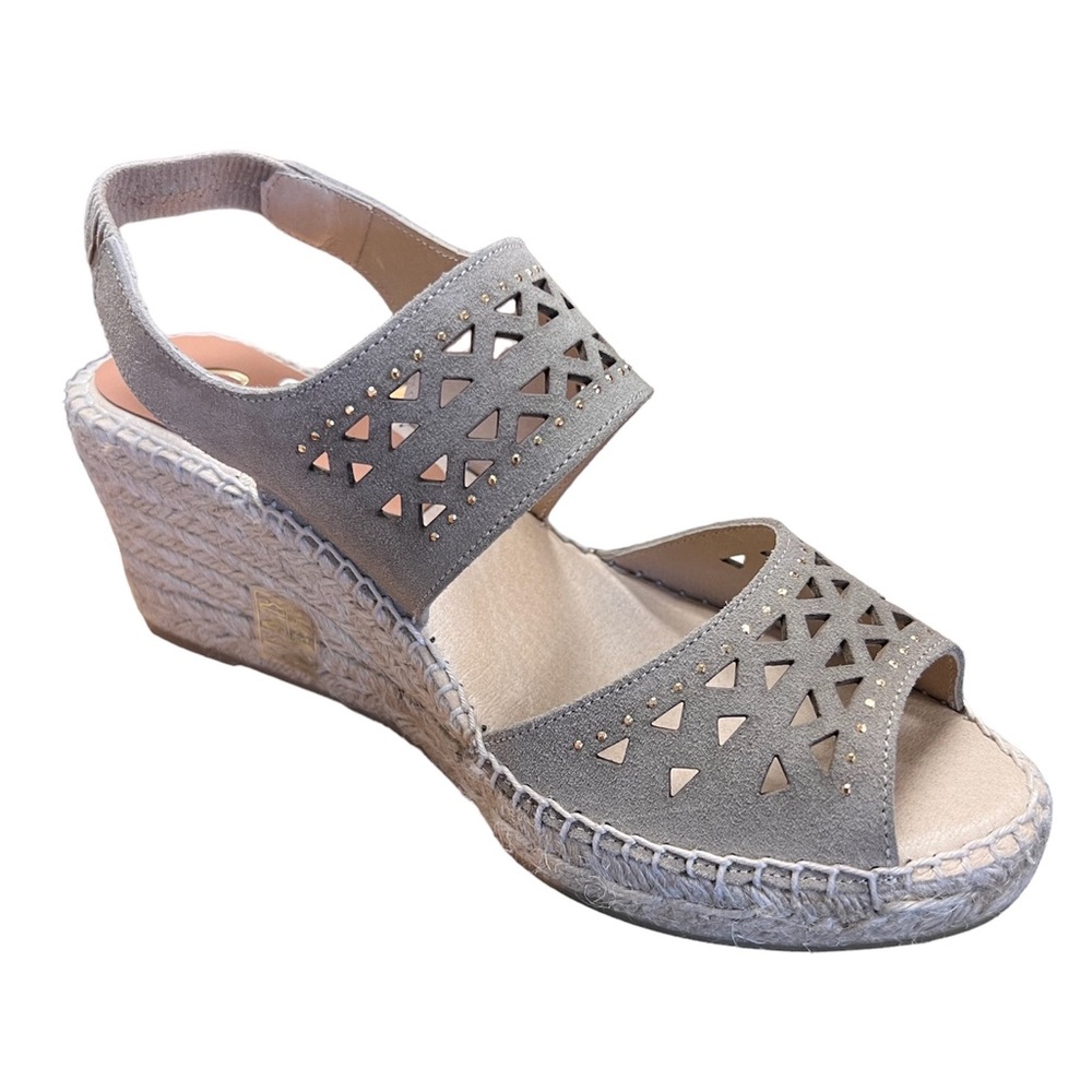 Kanna NIB Voley Bambi Tan Suede Wedges Size 8